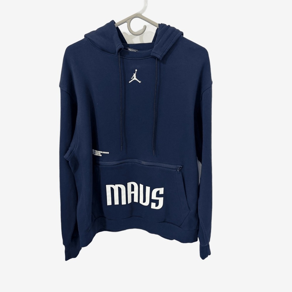 Jordan Hoodie Dallas Mavericks NBA Large Navy Blue Good Statement Edition MAVS